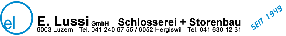 E. Lussi GmbH, Schlosserei + Storenbau